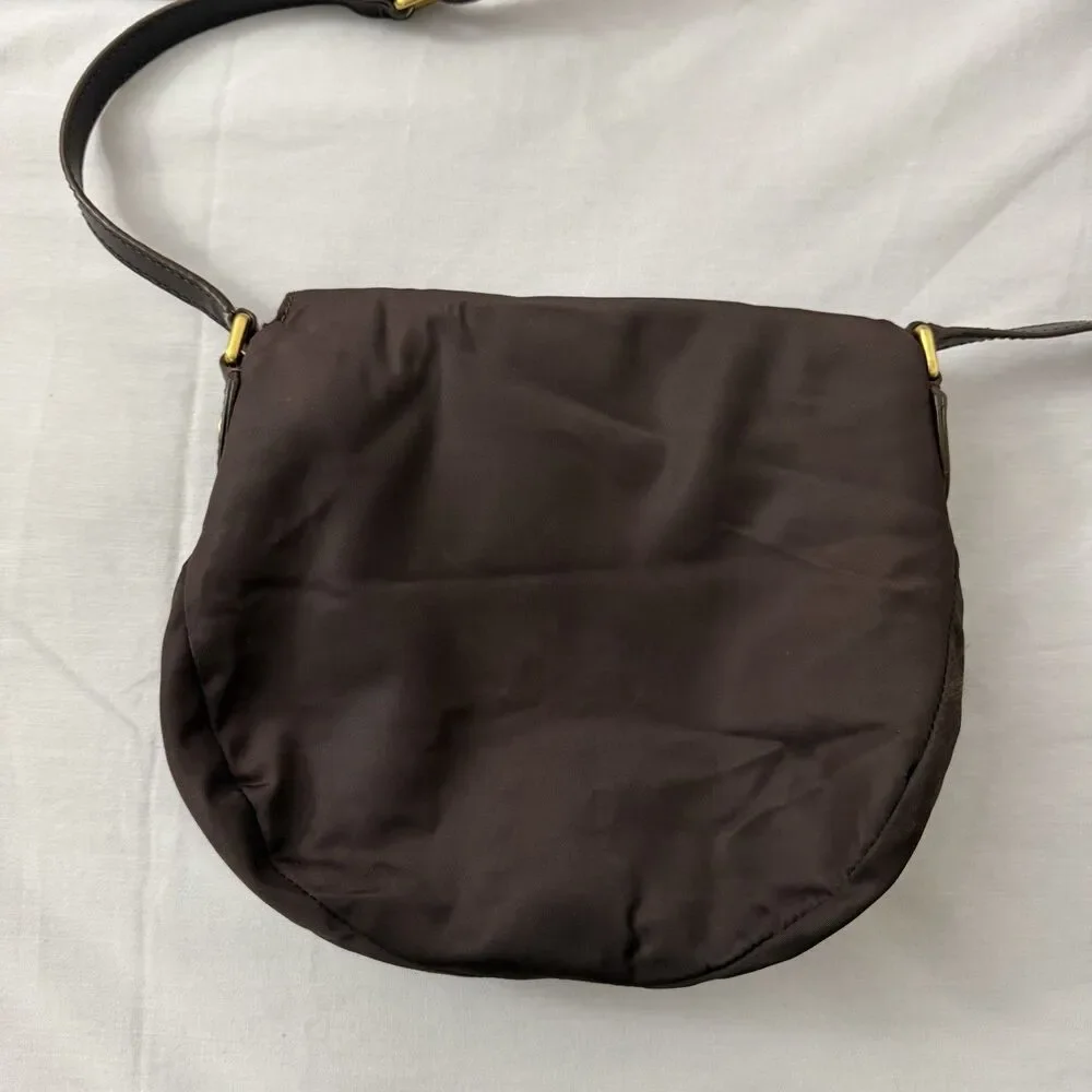 Marc By Marc Jacobs Natasha Crossbody Bag Brown Nylon Preppy Small Magnetic Snap